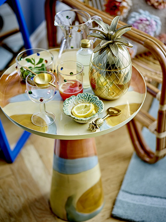 Brooke Side Table, Yellow, Metal