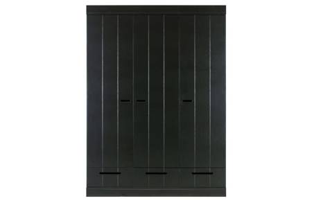 CONNECT 3-door/drawer wardrobe black [FSC]