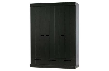 CONNECT 3-door/drawer wardrobe black [FSC]