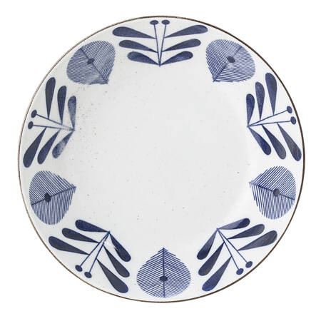 Camellia Plate Deep, Blue, Porcelain