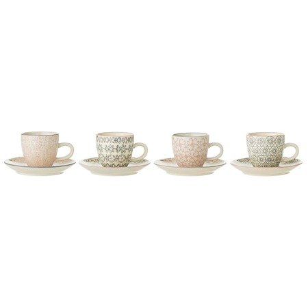 Cécile Espresso Cup w/Saucer, Rose, Stoneware