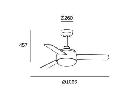 Ceiling fan with LEDS C4 KLAR lamp white