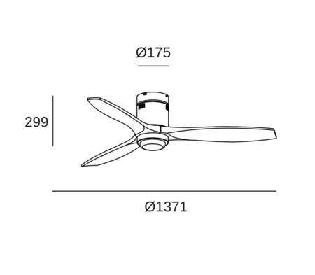 Ceiling fan with LEDS C4 STEM SMART lamp silver-brown