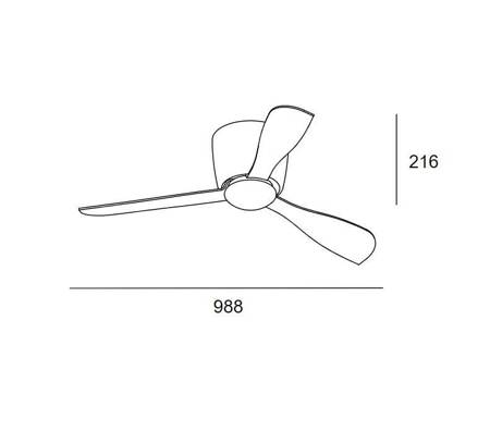 Ceiling fan with LEDS lamp C4 BORA 988 mm white