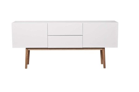 Chest of drawers with 2 doors and 2 shelves HIGH ON WOOD white ZUIVER