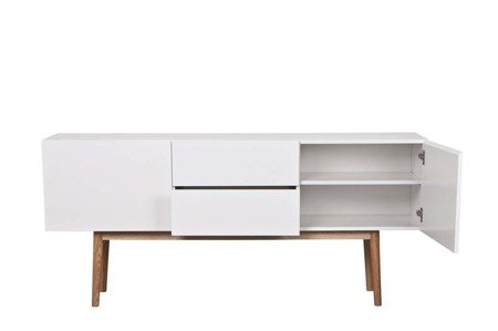 Chest of drawers with 2 doors and 2 shelves HIGH ON WOOD white ZUIVER