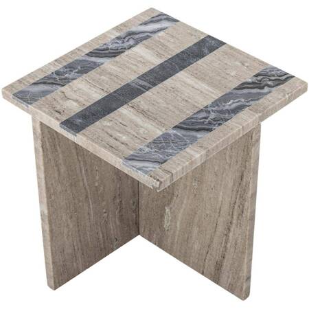 Clea Side Table, Brown, Marble