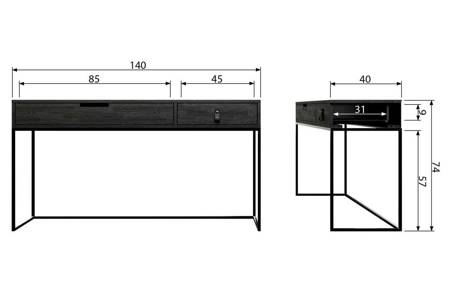 Console Silas oak WOOOD black