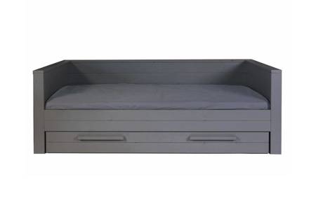 DENNIS bed with backrest dark gray