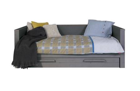 DENNIS bed with backrest dark gray