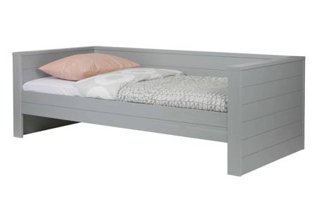 DENNIS bed with backrest light gray