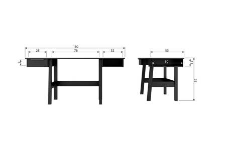 DONKEY desk pine matt black [FSC]