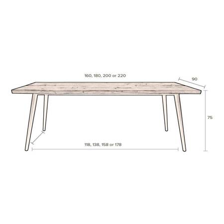 DUTCHBONE ALAGON Table 160X90