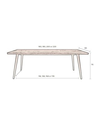 DUTCHBONE ALAGON Table 200X90