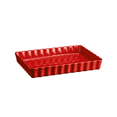 Deep Rectangular Tart Dish - 24X34Cm - Red