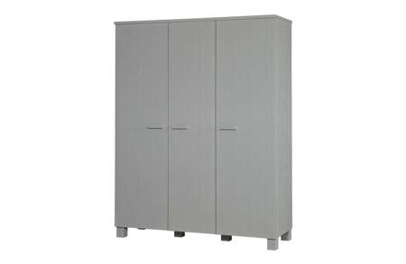 Dennis 3-door wardrobe, pine grey