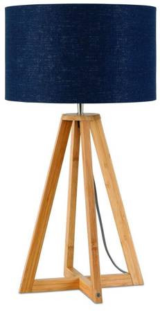 Everest 4-leg table lamp 34cm/ lampshade 32x20cm, linen blue denim