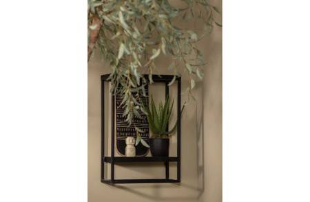 Febe vertical metal wall shelf, black