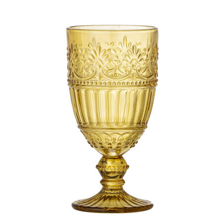 Feyza Wine Glass, Yellow, Glass