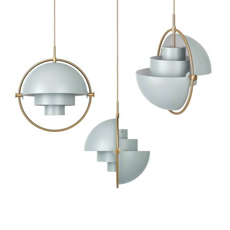 GUBI Multi-Lite L gray gold pendant lamp