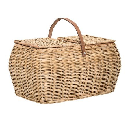 Gor Basket w/Lid, Nature, Rattan