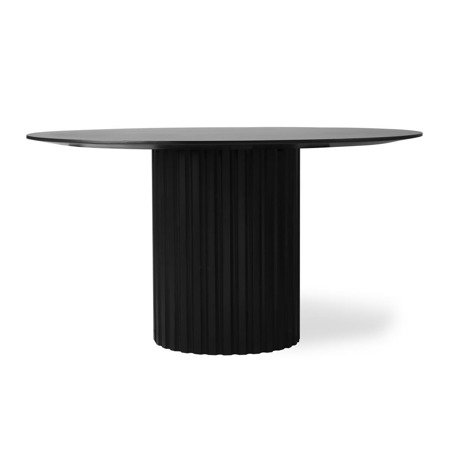 HK LIVING PILLAR round black dining table