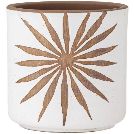 Idris Deco Flowerpot, White, Terracotta