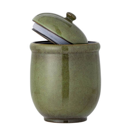 Jenifer Jar w/Lid, Green, Stoneware