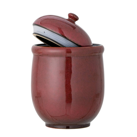 Jenifer Jar w/Lid, Red, Stoneware