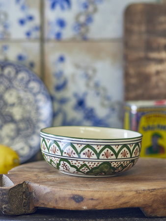 Karlie Bowl, Green, Stoneware