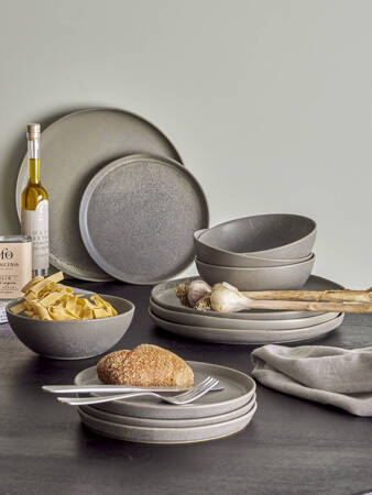 Kendra Dinnerware Set, Grey, Stoneware