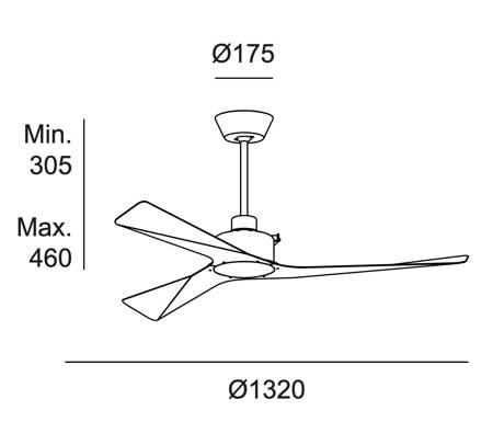 LEDS C4 MOGAN ceiling fan white