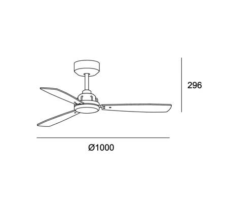 LEDS C4 XALOC ceiling fan black-brown 1000 mm