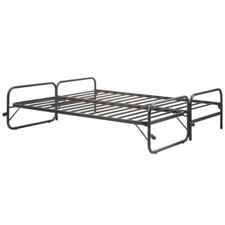 LUCY bed with pull-out second bed, black metal, 90x200cm