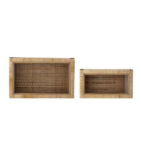 Lally Box w/Lid, Nature, Rattan