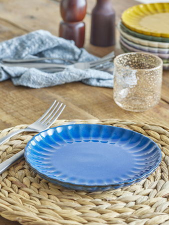 Latina Plate, Blue, Stoneware