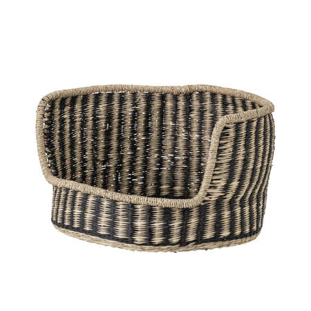 Lenina Dog Basket, Black, Seagrass