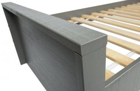 MORRIS grey pine wood bed (without slats) [FSC]