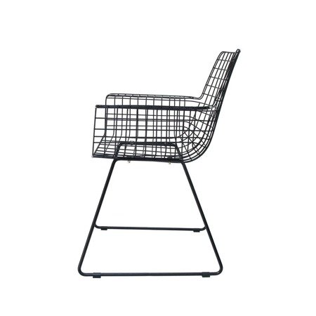 Metal chair with armrests HK LIVING Wire black