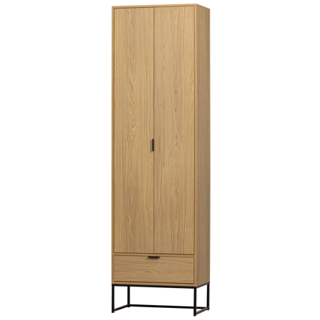 Narrow wardrobe SILAS brown oak