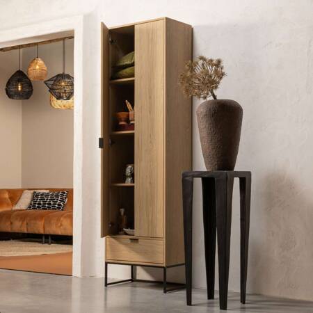 Narrow wardrobe SILAS brown oak