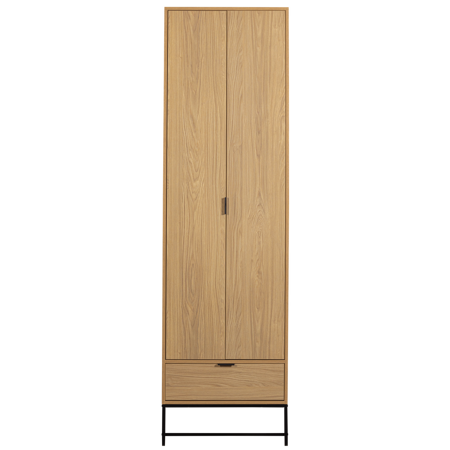 Narrow wardrobe SILAS brown oak