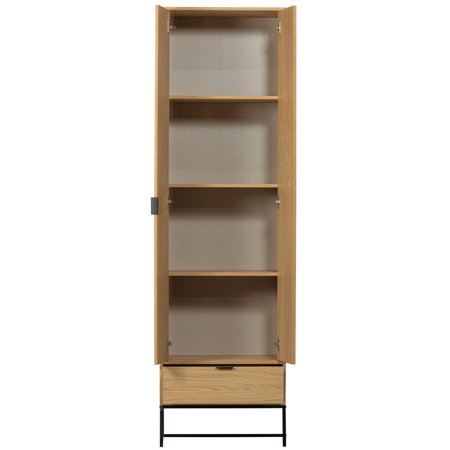 Narrow wardrobe SILAS brown oak