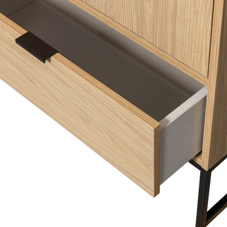 Narrow wardrobe SILAS brown oak