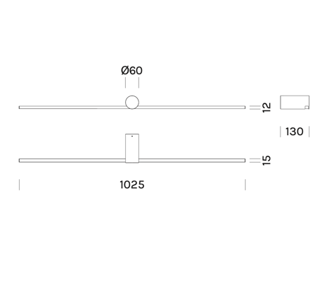 OLEV Slight Ap 102.5 cm silver wall lamp