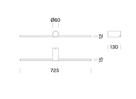 OLEV Slight Ap 72.5 cm silver wall lamp