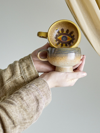 Oculus Cup, Brown, Stoneware