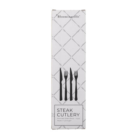 Ollin Steak Cutlery, Black, Stainless Steel