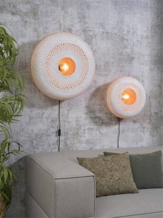 PALAWAN GOOD&MOJO wall lamp, white, natural, size M