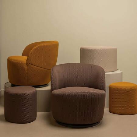 PUUK mustard pouffe 38x40x40cm